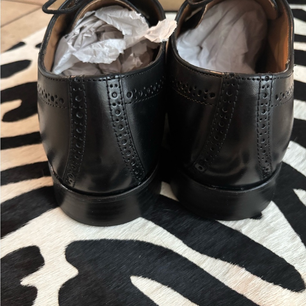 NIB Johnston & Murphy Black Leather Brogue Oxfords - Picture 6 of 8